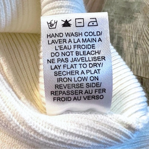 Gentle Fawn GF Sleeveless Sweater Dress Large Ivory Side Buttons V Back Ribbed - Picture 12 of 12